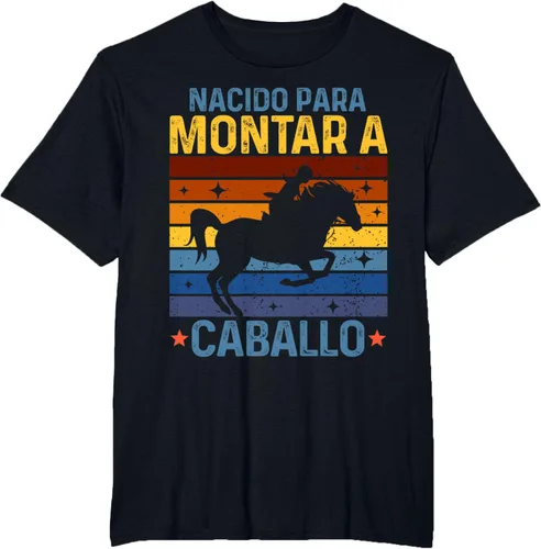 Vista 19 de Horse Rider Equestrian Riding Nacido Camiseta Para Montar A Caballo Negro