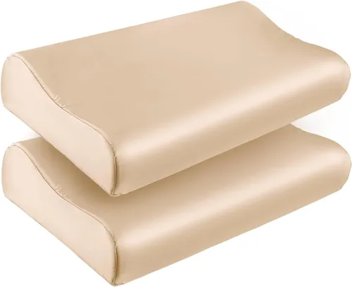 Vista 21 de THXSILK 19 Momme - Funda de almohada 100% seda de morera para almohada de espuma viscoelástica de contorno, funda de almohada cervical, paquete de 1
