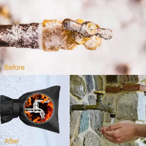 Vista 3 de Fundas de grifo para exteriores para invierno, gruesas de 9.8 pulgadas de alto x 7.3 pulgadas de ancho, cubiertas exteriores de grifo