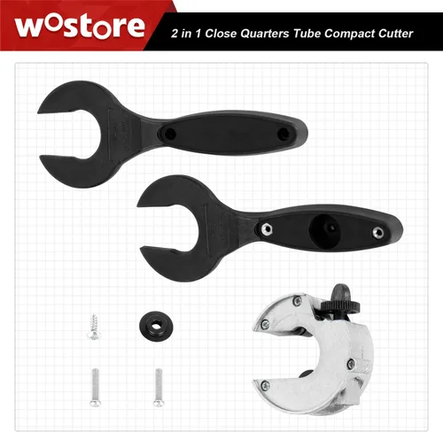 Vista 2 de Wostore Cortador de tubos de trinquete, 1/4"-7/8" OD (0.236-0.906 in) 2 en 1 con hoja de repuesto, agarre ergonómico para tubos de metal blando