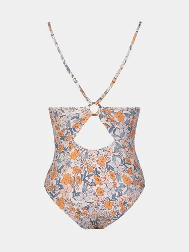 Vista 7 de CUPSHE Trajes de baño de una pieza con cuello en V para mujer Beige/Floral