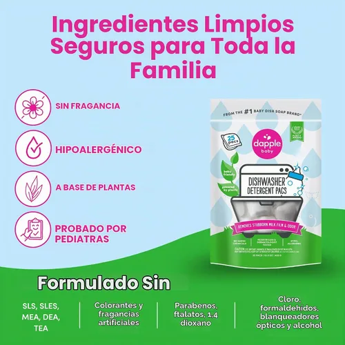 Vista 4 de Dapple Baby - Cápsulas de detergente para lavavajillas - 25