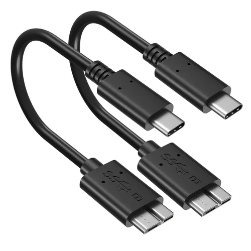 Vista 8 de Cable micro B a USB C, cable de disco duro externo USB 3.1 Gen1 5Gbps cable de repuesto de cámara de transferencia de datos compatible con Seagate