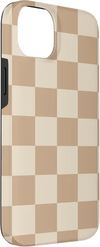 Vista 31 de Funda de tablero de ajedrez marrón beige claro para iPhone 14 Pro
