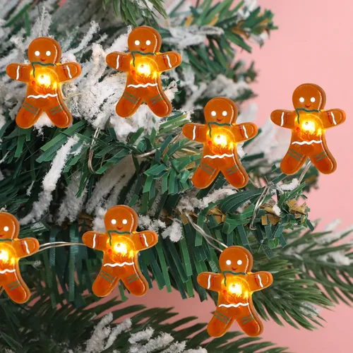 Vista 8 de Impress Life Guirnalda de luces navideñas de bastón de caramelo, 10 pies 20 luces LED 3D Plus centelleantes, funciona con USB y batería con control