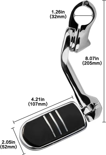 Vista 6 de Estriberas de carretera en ángulo de 1.25 pulgadas de largo para motocicleta, reposapiés ajustables con abrazaderas kit de soportes compatible