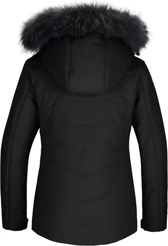 Vista 3 de Skieer Chaqueta de esquí impermeable para mujer, chaqueta acolchada gruesa con capucha, Nieve