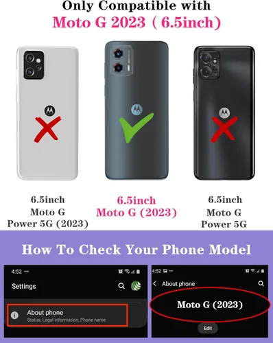 Vista 2 de para Moto G 5G 2023 funda - Cubierta de teléfono linda con corazón para mujeres y niñas, diseño único negro con cubierta deslizante para la cámara