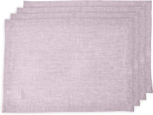 Vista 33 de Solino Home Athena - Juego de 4 manteles individuales cuadrados de lino natural claro de 14 x 14 pulgadas, manteles individuales 100 % lino puro