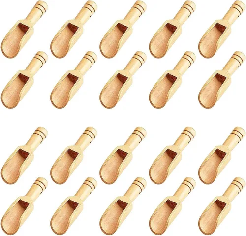 Vista 7 de 8 piezas mini cucharas de madera, mini cucharas de bambú para sales de baño, cuchara de té, cuchara de detergente en polvo, cuchara de caramelo