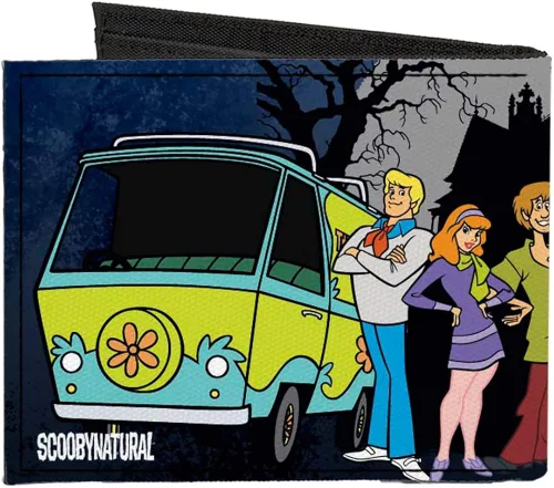 Vista 2 de Buckle-Down - Carteras de lona estándar para hombre, diseño de Scooby Doo sobrenatural, 3.9 x 3.1in