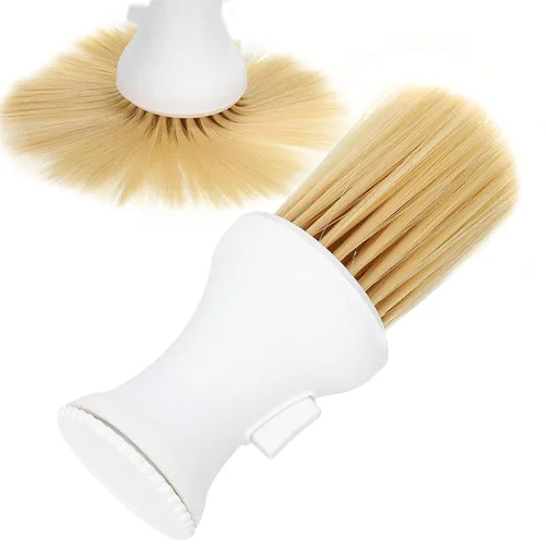 Vista 4 de Cepillo de corte de pelo para el cuello, cepillo suave para el cuello de peluquero con almacenamiento de polvo, cepillo de barrido de cabello