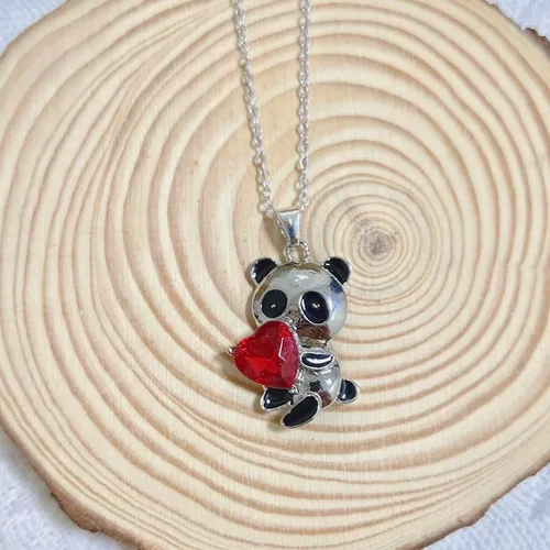 Vista 5 de RFTWXHPN Collar con colgante de panda de cristal para mujeres y niñas, collares de panda de cristal para hija, sobrina, amante del panda, regalos