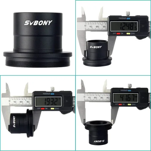 Vista 6 de SVBONY Adaptador de foto para telescopio, adaptador T y adaptador de anillo T T2 de 1.25 pulgadas, accesorio para telescopio compatible con cámara