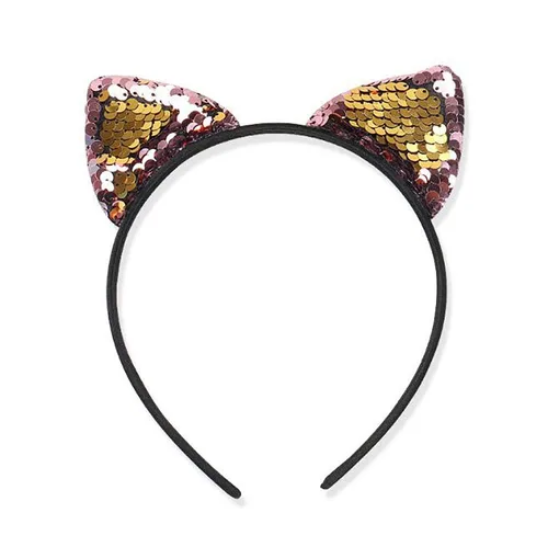 Vista 7 de 8 diademas con orejas de gato con lentejuelas brillantes para el pelo para fiestas disfraces y decoraciones diarias