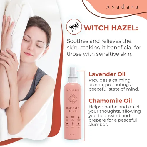 Vista 6 de Ayadara Namaste Bed & Linen Mist - Spray de almohada lavanda para un sueño tranquilo, más de 2000 usos