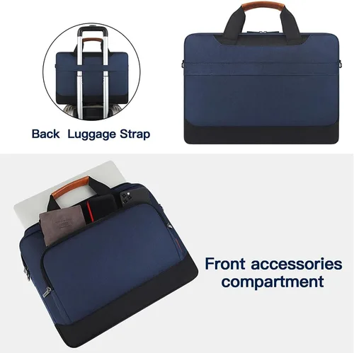Vista 3 de DOMISO Bolso para portátil de 13.5-14 pulgadas, maletín de negocios, estuche para portátil, bandolera para MacBook Pro de 14 pulgadas modelo 2021