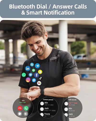 Vista 2 de Reloj inteligente Parsonver para hombres y mujeres (responder/hacer llamadas), pantalla HD, rastreador de fitness IP68 resistente al agua con más