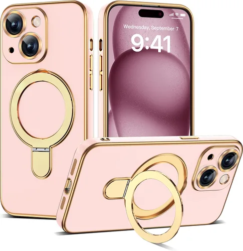Vista 92 de Funda compatible con iPhone 12 con soporte de anillo magnético invisible [compatible con Mag-Safe] [Protector completo de lente de cámara] Funda