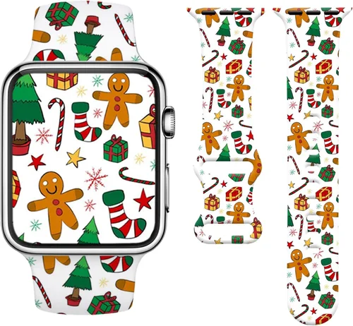 Vista 7 de Holiday Watchband Compatible with Apple Watch 38mm 40mm 41mm 42mm 44mm 45mm 49mm Women Men,Soft Silicone Cute Sport Strap for Apple Watch Ultra
