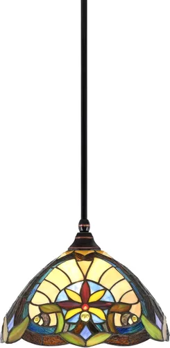 Vista 14 de Toltec Lighting Tallo Colgado Mini colgante, acabado de cobre negro, 3.5" cuadrado humo burbuja vidrio