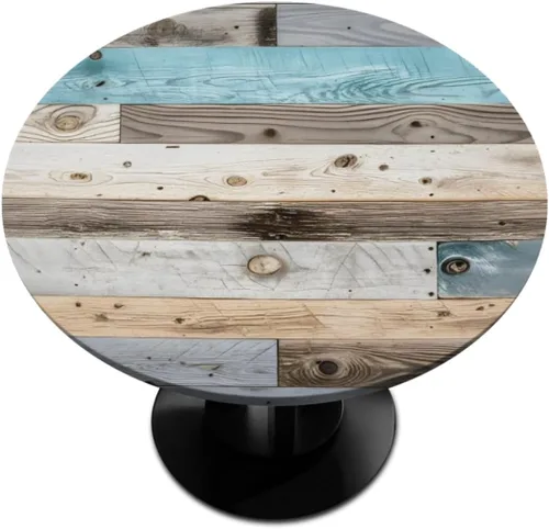 Vista 42 de Pardick Mantel redondo ajustable con borde elástico de 36 a 42 pulgadas, mantel ajustable para mesa redonda, mantel circular, impermeable, lavable