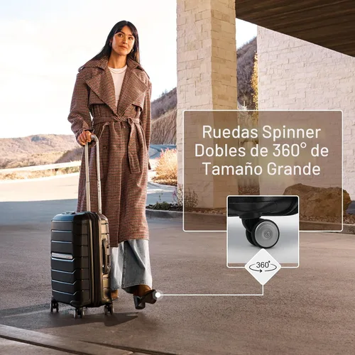 Vista 2 de Samsonite Freeform de carcasa rígida expandible con ruedas giratorias dobles, Negro