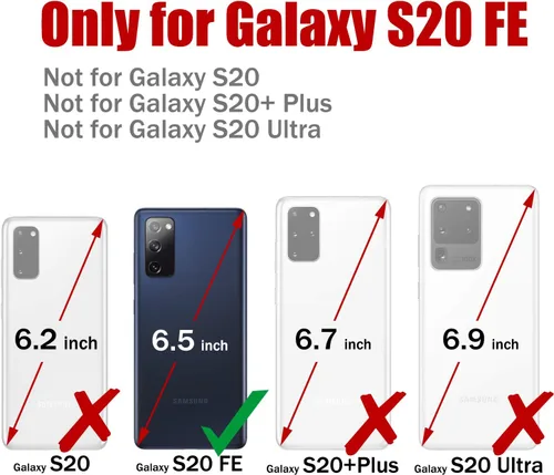 Vista 2 de Funda tipo cartera para Samsung Galaxy S20 FE 5G, con soporte magnético, de piel, con tarjetero de identificación y tarjeta de crédito para Samsung