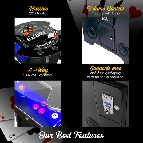 Vista 5 de Creative Arcades - Máquina de grado comercial de tamaño completo, mesa arcade estilo pub para gabinete de 2 jugadores para el hogar, 60