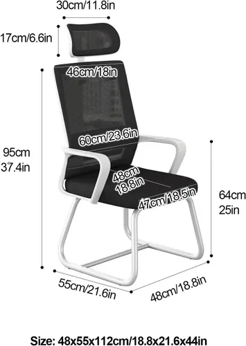 Vista 2 de Ergonomic Office Chair, Home Office Desk Chairs, Mesh Office Chair, Mesh Executive Task Chair with Adjustable Headrest, Gaming Chair for Adults