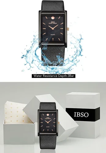Vista 7 de IBSO Men Watches 7MM Ultra-Thin Rectangle Dial Watch Classic Quartz Wristwatch