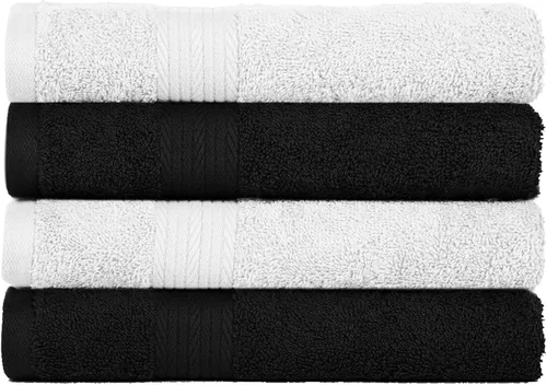 Vista 27 de Ample Decor Juego de 12 toallas de baño de 600 GSM, 100% algodón, 4 toallas de baño, 4 toallas de mano, 4 paños de lavado, absorbentes y suaves