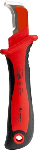 Vista 6 de Jonard KN-7 Cuchillo Ergonómico para Empalme de Cables con Mango de Goma Termoplástica, Azul, 6-1/4" de Longitud
