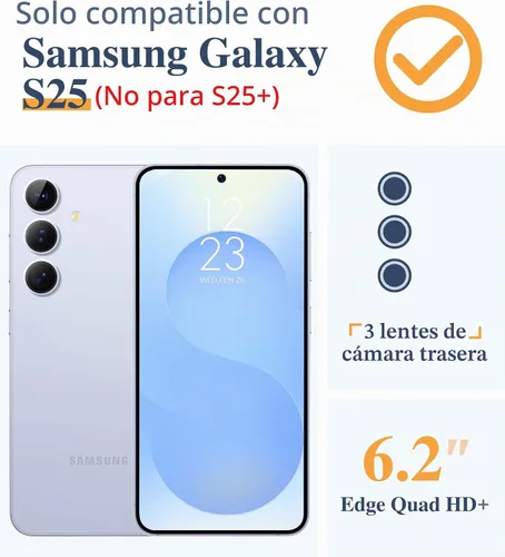 Vista 2 de GVIEWIN Funda para Samsung Galaxy S25, transparente, delgada, no 1-Floratopia/Colorido