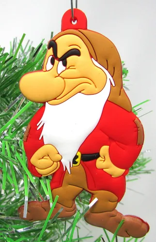 Vista 2 de Adornos para árbol de Navidad blanco nieve con personajes de enanos blancos como la nieve y varios enanos (diseño único)