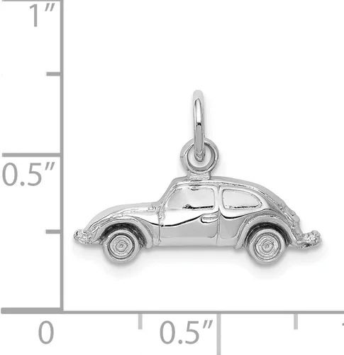 Vista 4 de Abalorio de oro blanco de 14 quilates para coche Volkswagen Beetle, 0.472 x 0.787in