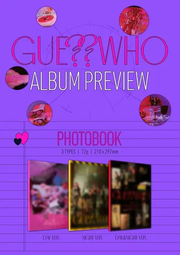 Vista 2 de JYP Ent ITZY Guess Who Mini Album [Night Version] CD, Photobook, Photocards, Postcard Set, Hidden Card, Mini Folding Poster, Sticker Pack