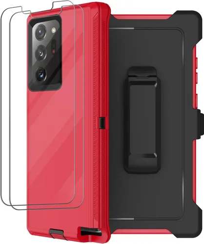 Vista 12 de Funda para Galaxy Note 20 Ultra con clip para cinturón, 2 protectores de pantalla, grado militar, cuerpo completo, resistente, a prueba de golpes