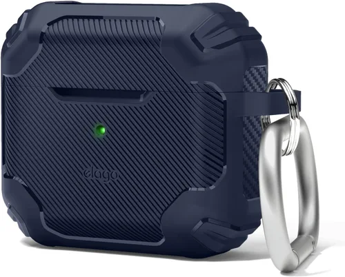 Vista 10 de elago - Funda de armadura sólida compatible con AirPods de tercera generación, compatible con AirPods 3, diseño de absorción de golpes, TPU