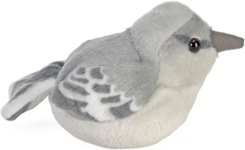 Vista 5 de Wild Republic Audubon Birds Northern Mockingbird - Peluche con auténtico sonido de pájaro, animal de peluche, juguetes de pájaros para niños