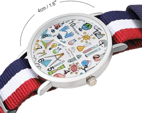 Vista 2 de Ciencia o química Elementos Reloj de pulsera ajustable Correa de reloj de pulsera ajustable fácil de leer con patrón impreso unisex
