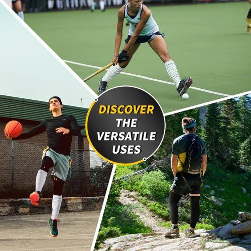 Vista 6 de CAMBIVO Leg Sleeve for Men & Women, Football Calf Warmers - Footless Scrunch Socks for Running, Basketball