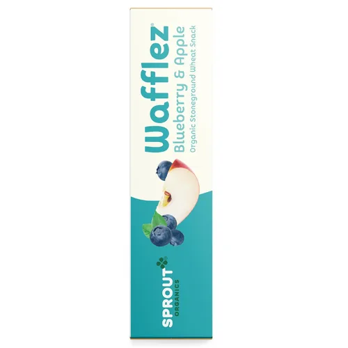Vista 3 de Sprout Alimento orgánico para bebés, aperitivos para niños pequeños etapa 4, gofres de manzana y arándanos, gofres de una sola porción, 5