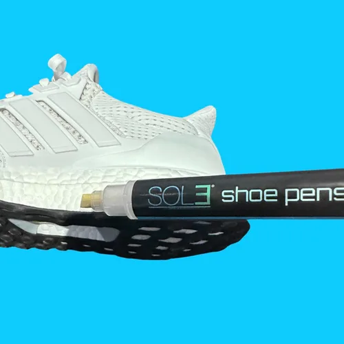 Vista 4 de SOL3 Shoe Pens™ - Pintura para tenis con marcador de entresuela de alta calidad, pulidor y cubierta para rozaduras (blanco)