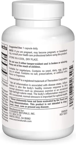 Vista 2 de Source Naturals Theracurmin, Apoya la Respuesta Inflamatoria Saludable*, 600 mg - 30 Cápsulas Vegetarianas