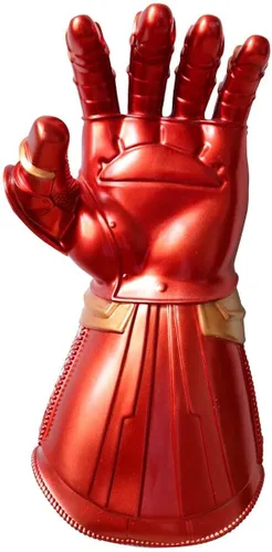 Vista 2 de Guantes de PVC con luces LED Thanos Infinity para el puño electrónico con baterías color dorado para adultos Cred Gloves Adultos talla única