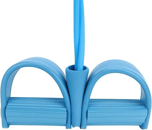 Vista 5 de Banda de pedal, 2 tubos para fitness, para yoga, ejercitador, entrenamiento multifunción, cuerda de tensión para cuerpo X, abdomen, cintura, brazo