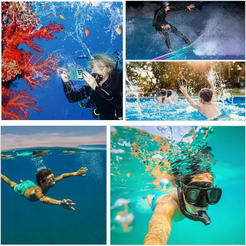 Vista 7 de Prenda impermeable profesional de la caja del teléfono del buceo de buceo Verde azulado