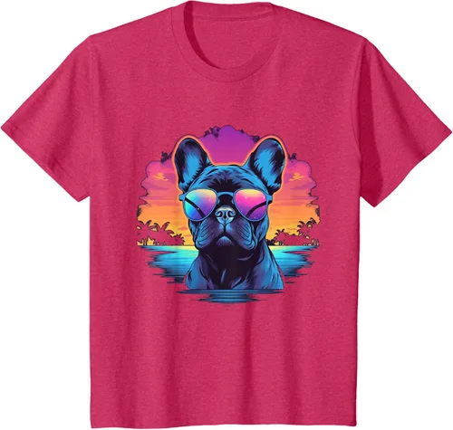 Vista 45 de Camiseta de perro Bulldog Francés para hombres y mujeres, Negro