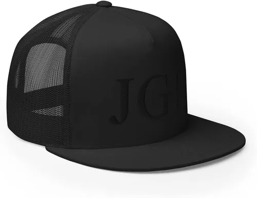 Vista 4 de RIVEMUG JGL Sombrero de camionero bordado negro Flat Bill Chapo Guzman Chapito 701 Snapback Gorra ajustable Gorra JGL